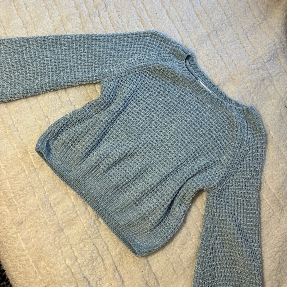 Altar'd State Cozy Knit Sweater in Soft Blue